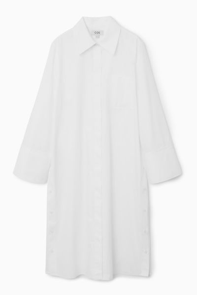 Shop Cos Deconstructed Midi Shirt Dress In White
