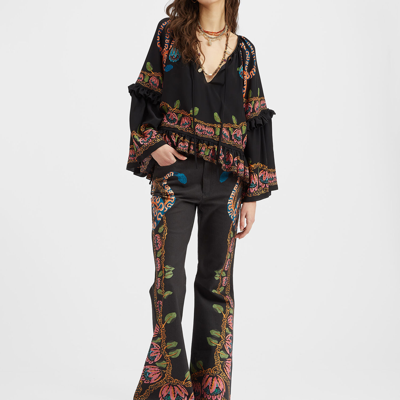 La Doublej Boho Blouse In Eve Black