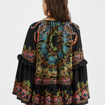 Shop La Doublej Boho Blouse In Eve Black