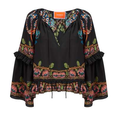 Shop La Doublej Boho Blouse In Eve Black