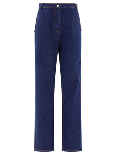 Shop Magda Butrym Classic Flare Jeans In Blue