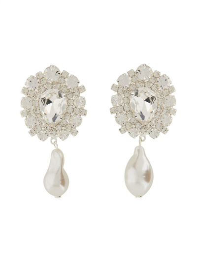Shop Magda Butrym Crystal Plate Earrings In Silver