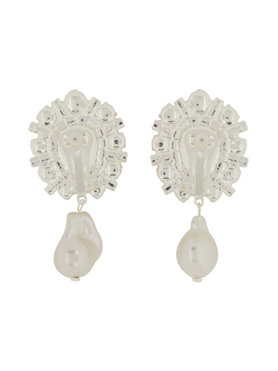 Shop Magda Butrym Crystal Plate Earrings In Silver