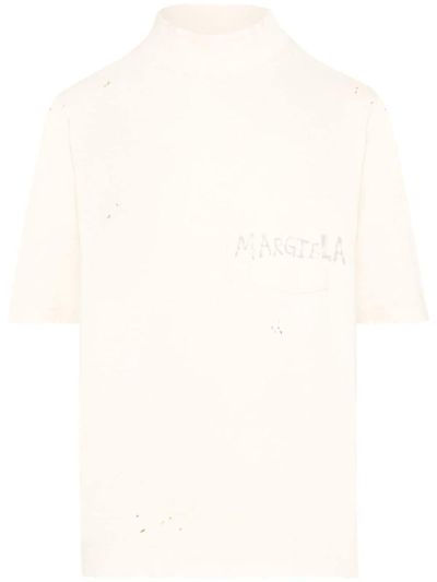 Shop Maison Margiela Sketch Detail T-shirt In Beige