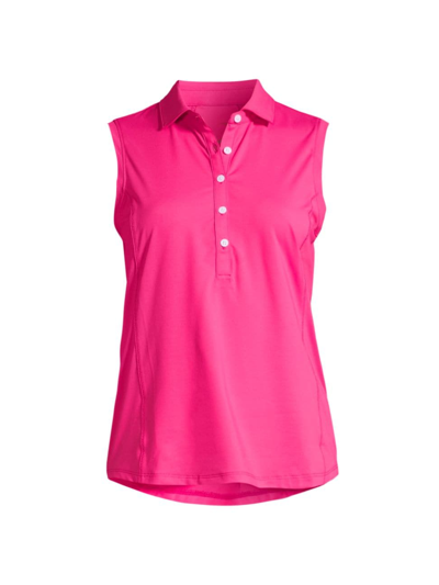 Shop Zero Restriction Women's Tae Sleeveless Polo Top In Knockout
