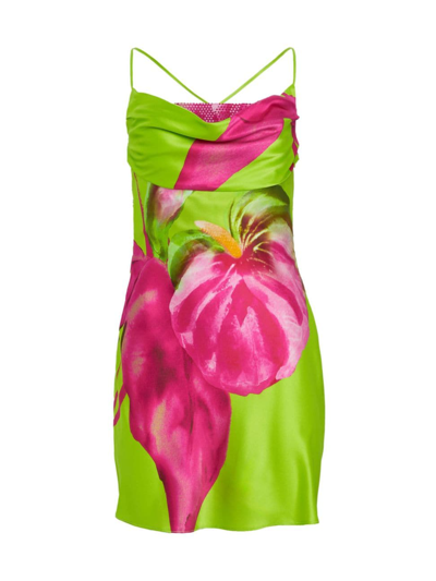 Shop Retroféte Women's Azura Dress In Lime Anthurium