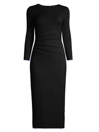 Shop Emporio Armani Women's Long-sleeve Milano Jersey Midi-dress In Black