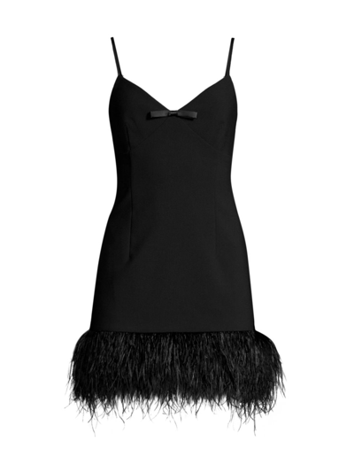 Shop Likely Women's Cora Feather-trim Minidress In Black