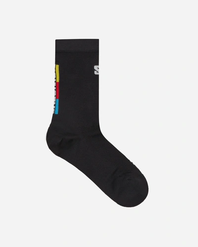 Shop Salomon Pulse Race Flag Crew Socks In Black