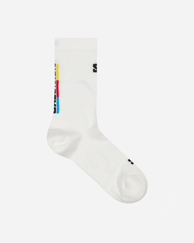 Shop Salomon Pulse Race Flag Crew Socks In White