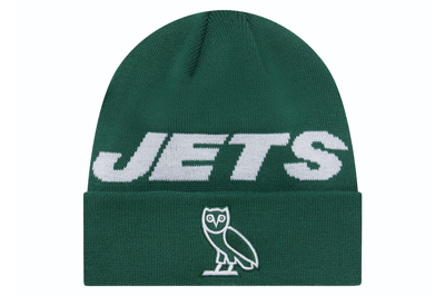 Pre-owned Ovo X Nfl New York Jets New Era Beanie Green