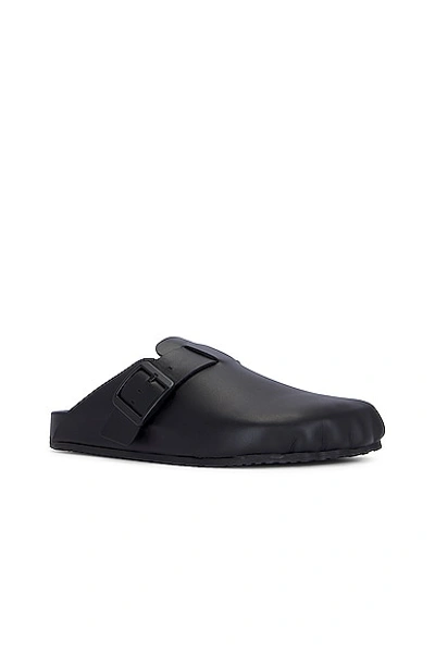 Balenciaga Sunday Leather Buckle Easy Mules In Black