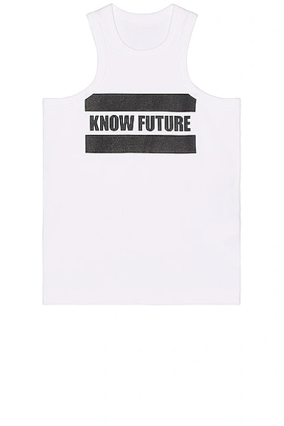 Sacai White 'know Future' Tank Top In White