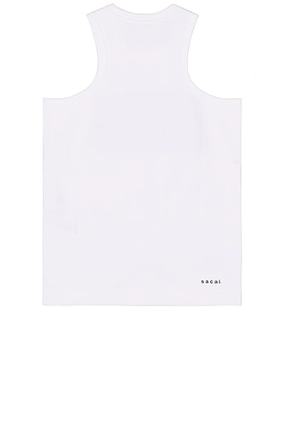 Sacai White 'know Future' Tank Top In White