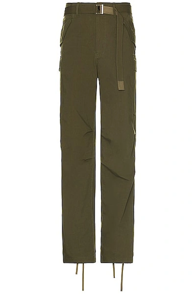 Shop Sacai Rip Stop Pants In Khaki