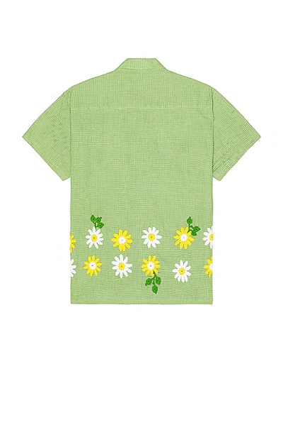 Shop Harago Crochet Applique Shirt In Green