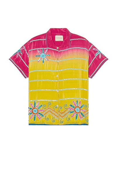 Shop Harago Sequin Short Sleeve Shirt In Multi