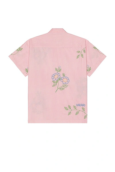 Shop Harago Embroidered Short Sleeve Shirt In Pink