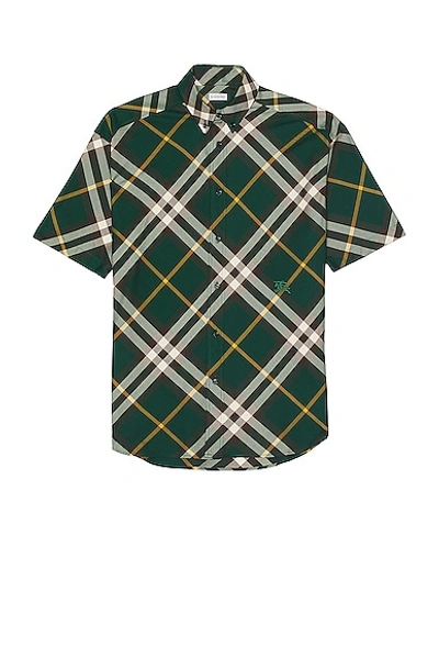 Shop Burberry Short Sleeve Check Pattern Shirt In Ivy Ip Check