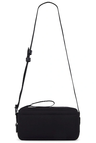 Jacquemus Le Cuerda Horizontal Black Messenger Bag With Logo Lettering Detail In Cotton Man In Black