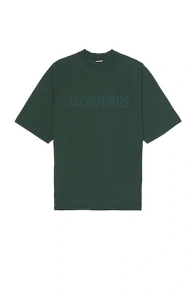 Shop Jacquemus Le T-shirt Typo In Dark Green