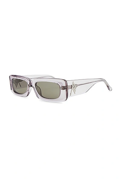 Shop Attico Mini Marfa Sunglasses In Smoke  Silver  & Brown