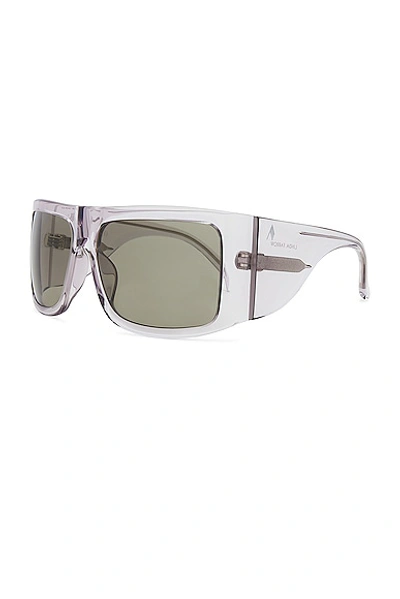 Shop Attico Andre Sunglasses In Smoke  Silver  & Brown