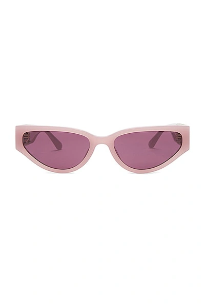 Shop Linda Farrow Tomie Sunglasses In Lilac  Light Gold  Matte Light Gold  Pur