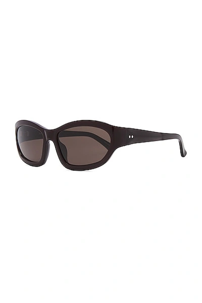 Shop Dries Van Noten Dvn 215 Sunglasses In Dark Brown  Silver  & Grey