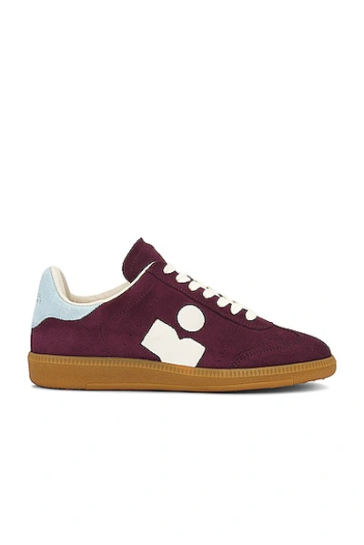 Shop Isabel Marant Bryce Sneaker In Burgundy & Ecru