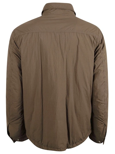 Shop Ten C Padded Press-stud Shirt Jacket In Brown
