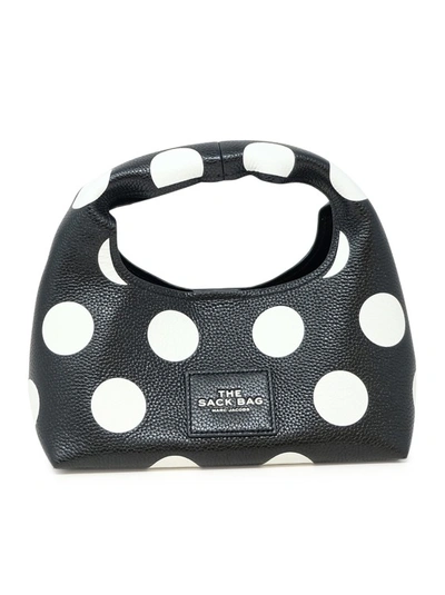 Shop Marc Jacobs Black And White Leather The Mini Sack Bag