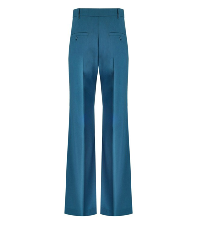 Shop Max Mara Sonale Avio Flared Trousers In Blue
