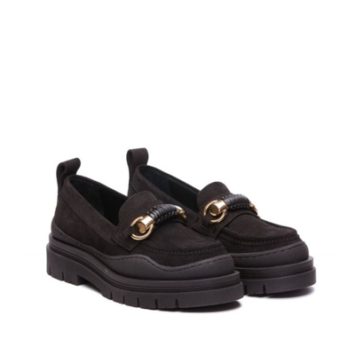Shop See By Chloé Leather Loafers In Black