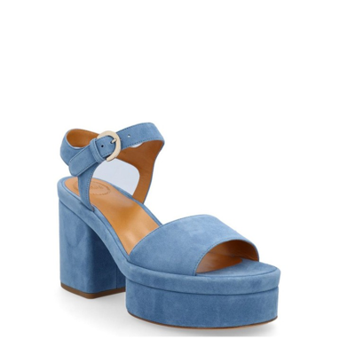 Shop Chloé Platform Sandals In Blue