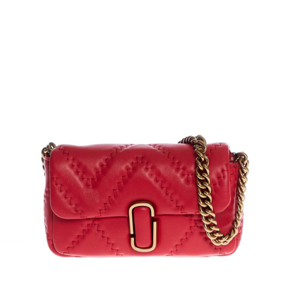 Shop Marc Jacobs The Quilted Leather J Marc Mini Bag In Red