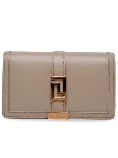 Shop Versace Goddess Mini Shoulder Bag In Brown