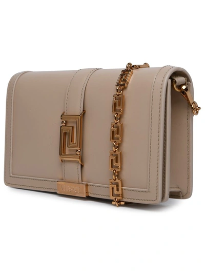 Shop Versace Goddess Mini Shoulder Bag In Brown