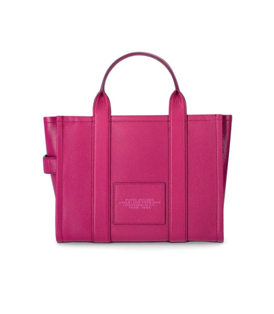 Shop Marc Jacobs The Leather Medium Tote Lipstick Pink Handbag