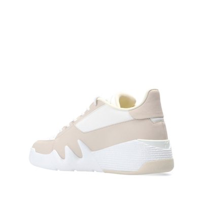 Shop Giuseppe Zanotti Talon Leather Sneakers In White