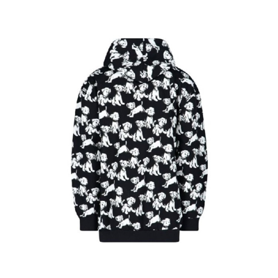 Celine Hooded Printed Dogs Sweatshirt Men In Black