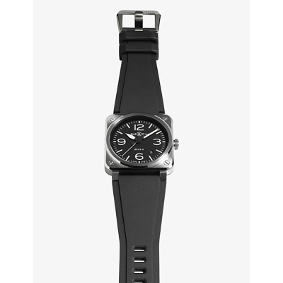 Shop Bell & Ross Black Br03a-bl-st/srb Aviation Stainless-steel Automatic Watch