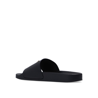 Shop Giuseppe Zanotti Newburel Leather Slides In Black