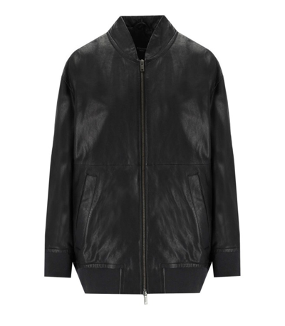 Shop Max Mara Cursore Black Oversize Bomber Jacket