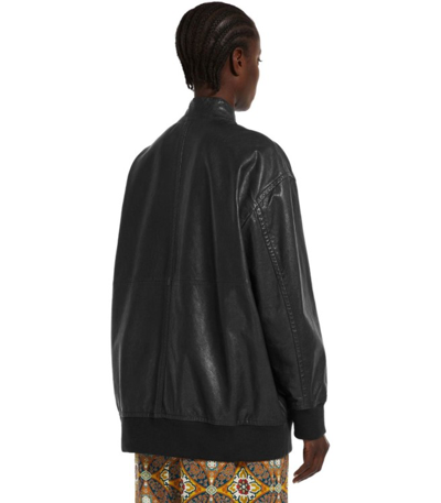 Shop Max Mara Cursore Black Oversize Bomber Jacket