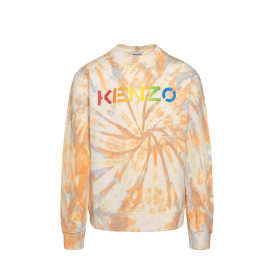 Shop Kenzo Cotton Logo Sweatshirt In Orange