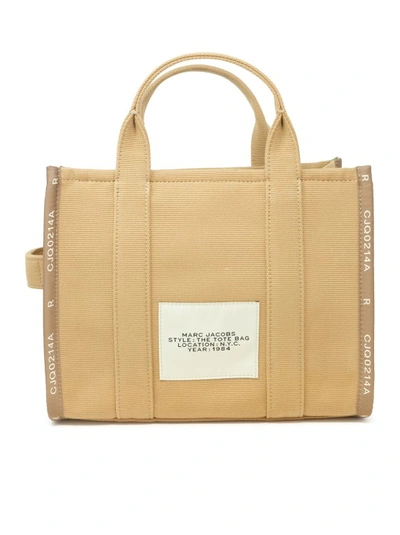 Shop Marc Jacobs Camel Fabric And Leather The Small Tote Bag In Brown