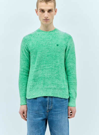 Shop Acne Studios Textured Knit Sweater In Green