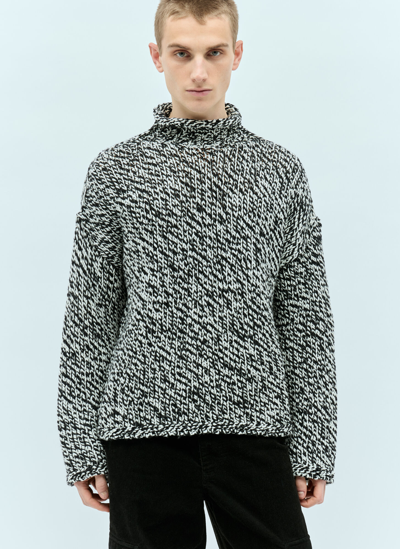 Shop Acne Studios High-neck Wool-blend Sweater In Black
