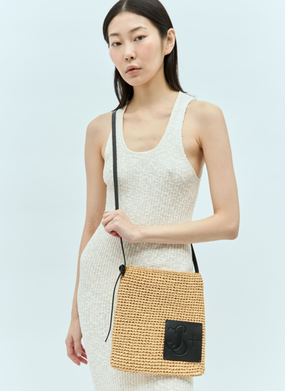 Shop Jil Sander+ Crochet Crossbody Bag In Beige